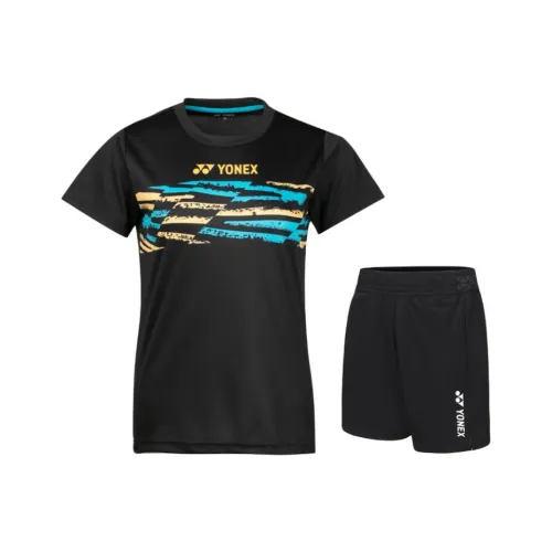 YONEX Комплект Черный Топ + Черный Низ Женские Повседневные Костюмы