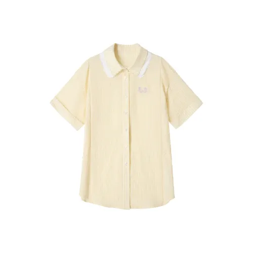 UENA Custard Shirt In Stock Unisex Shirts UENA Заварной Рубашка В наличии Унисекс Рубашки