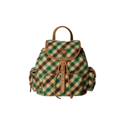 MIU MIU Рюкзак из смешанного материала женский зеленый и коричневый