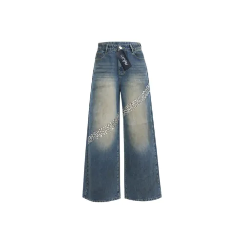 CAT'S PAW Синий Унисекс Джинсы