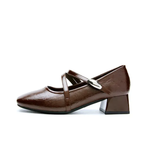 WESTLINK Грубый каблук Туфли Мэри Джейн Женские