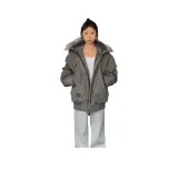 Серый хлопковый пуховик