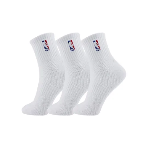 NBA Белый/3 Пачки Мужские Носки MID до икры