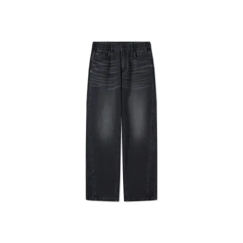 Cabbeen Carbon Black Loose Fit Versatile Men's Jeans Каббин Угольный Черный Свободный крой Универсальный Мужские Джинсы