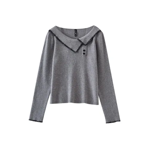 OUNIXUE Серый Женский Трикотаж