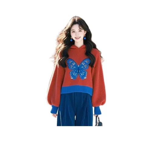 HAPG Красный Свитер Женские Трикотаж