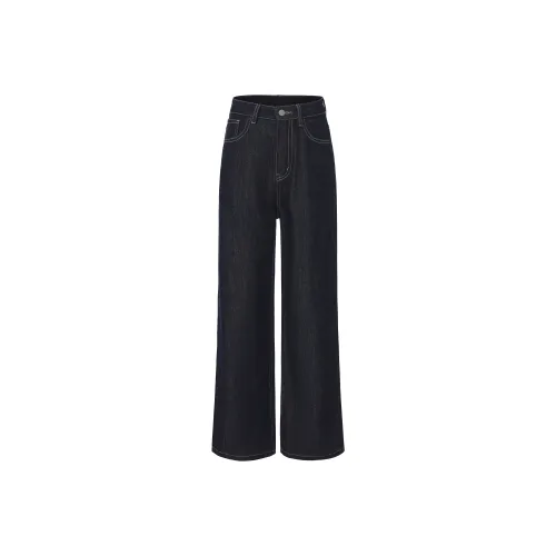 CHIWAWAMEME Темно-синий женский джинсы