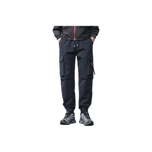 MR.MUDI Синий Черный Унисекс Карго Брюки