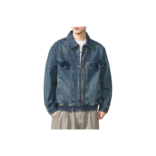 ZENGZHI Denim Jacket Loose Fit Straight Fit Unisex ZENGZHI Деним Куртка Свободного кроя Прямого кроя Унисекс