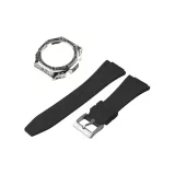 1 Броги Винтажный серебристый Корпус + Черный ремешок + Серебряная шпилька