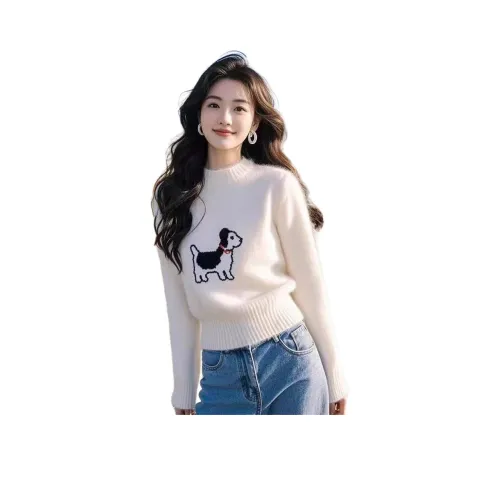 AHRTB Белый Жаккард Щенок Женские Трикотаж