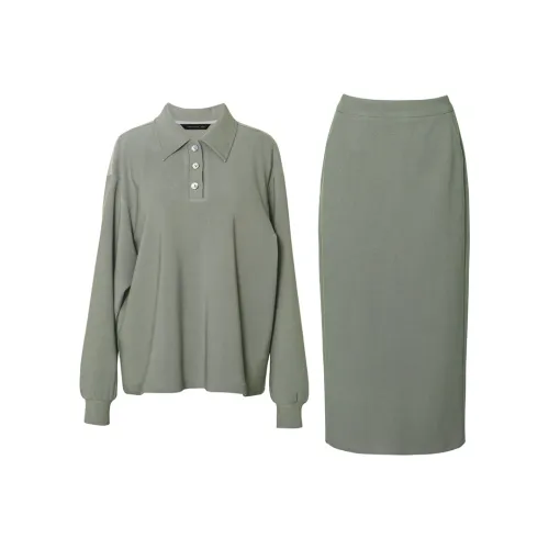 ROEYSHOUSE Горох Зеленый Женские Комплекты с Юбкой