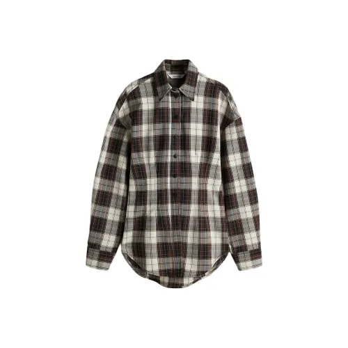 H M Коричневый Клетчатый Женские Рубашки