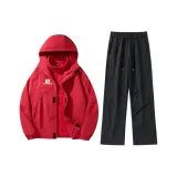 Красный топ + черные штаны