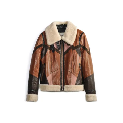 MCS Кофе W4 Женские Кожаные Куртки