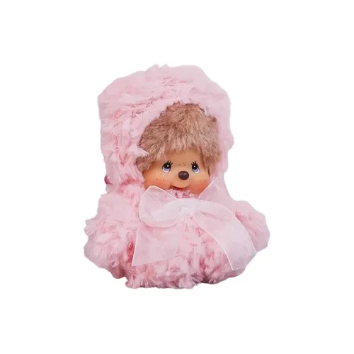Monchhichi Cute Fun Pink Bear Golden Retriever Bead Lanyard Plush Pendant 14cm Height
