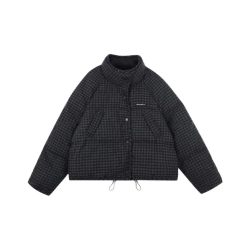 TSKIU Черная клетка Женские пуховики