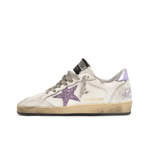 Golden Goose Ball Star Low Топ Стильные Скейтбординги Женские Белые Фиолетовые Потертый Позиционирование Стиль