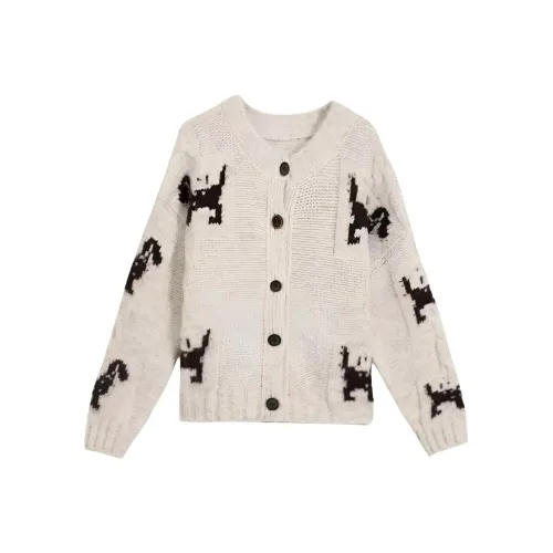 Meter Корейский стиль Атмосфера Трикотажная ткань Кардиган Свитер Пальто Большой размер