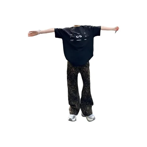 UOOHE Леопардовый принт Женские Джинсы