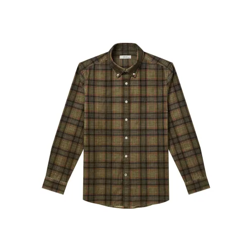 HAZZYS Чайно-зеленый Мужские Рубашки