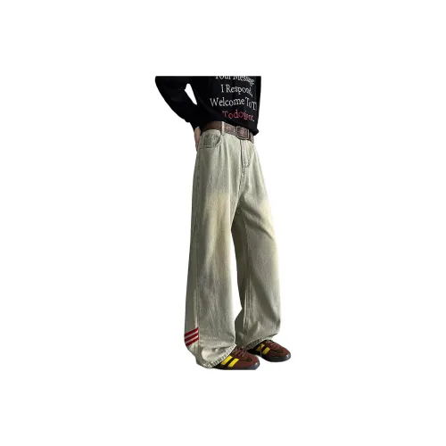 SNEIKLAU Желтый Грязь Унисекс Джинсы