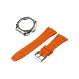 1 Броги Винтажный серебристый Корпус + Оранжевый ремешок + Серебряная шпилька