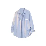 Синий Белый Полосы (Американский Белый Логотип на груди)