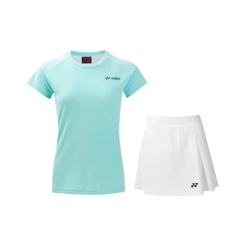 YONEX Комплекты Бирюзовый Топ + Белый Низ Женские Повседневные Костюмы