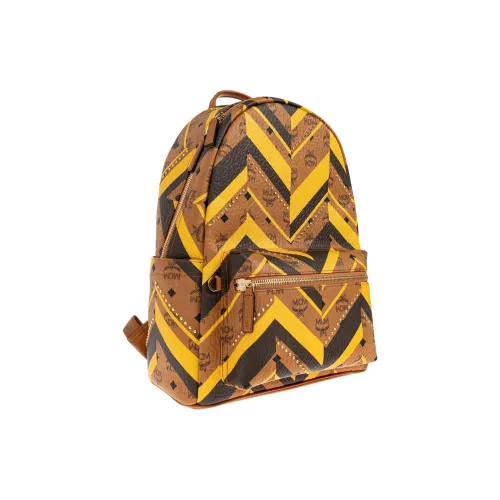 MCM Visetos Холст Рюкзак Средний Унисекс Коньяк