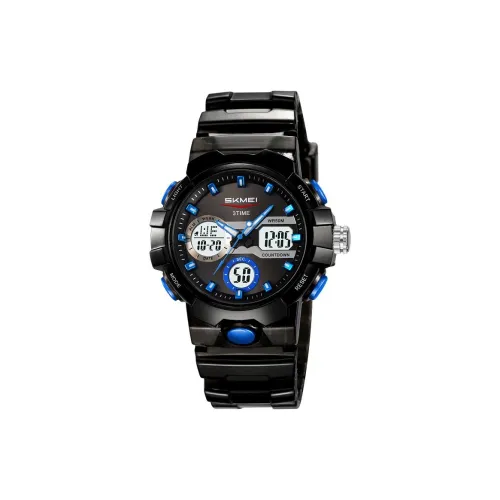 SKMEI Электронный механизм TPU ремешок Часы Мужские Черный циферблат