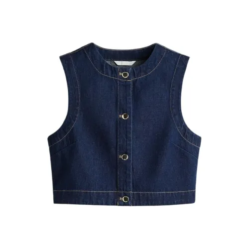 H M Темный деним синий женский жилет