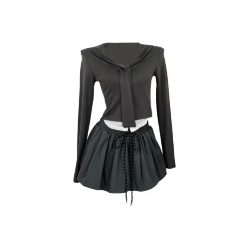 MA JOURNEE Черный Женские Комплекты с Юбкой