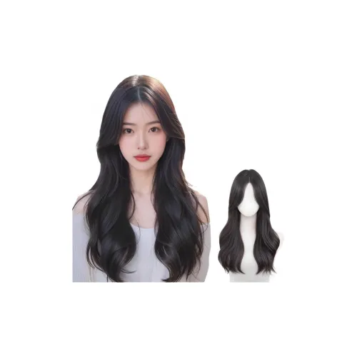 QIYEXUE Нет Wear Волосы Net CENTER Часть Кружево Большая волна Волосы PIECES Женская Перука Высокая температура Пряжа