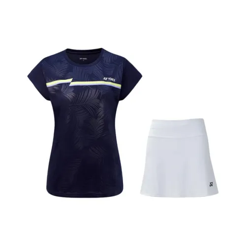 YONEX Комплекты Темно-синий Топ + Белый Низ Женские Повседневные Костюмы