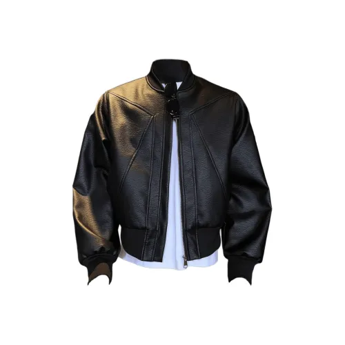 TANGQI Кожа Куртка Пальто Унисекс