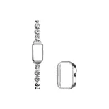 Серебристо-белый циркон + однобортный вырез, серебряный ромб, корпус