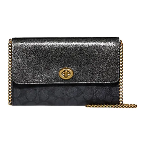 Coach Marlow Покрытый холст с кожаными вставками маленькая квадратная сумка сумка через плечо маленькая женская