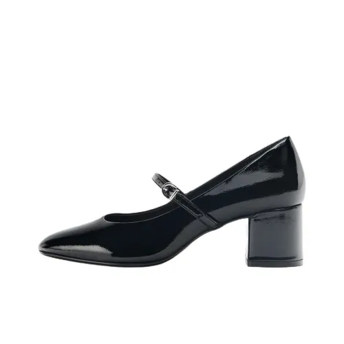 ZARA Туфли Mary Jane с грубым каблуком 5,5 см женские черные