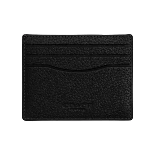 COACH Коровья кожа Держатель для карт Мини Мужской Черный