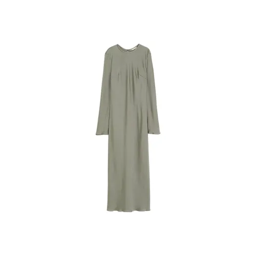 H M Хаки Зеленый Женские Длинные Платья с Длинными Рукавами