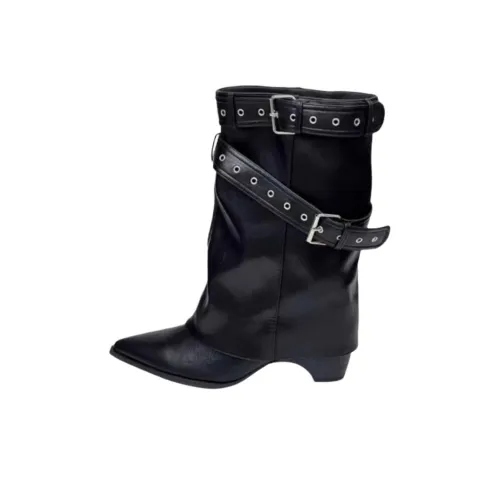 WUJI Crew Denim Martin Boots Women's