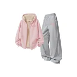 [Thickened и с флисовой подкладкой] mF Линия Цветочный K Розовый + MF Линия Цветочный K Светлый Фотиния Серый