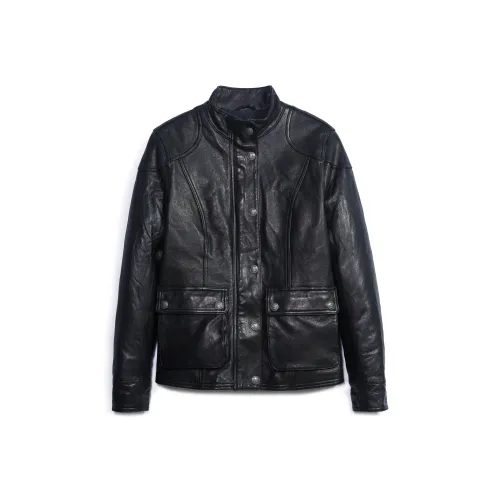 MCS Черный Z9 Женские Кожаные Куртки