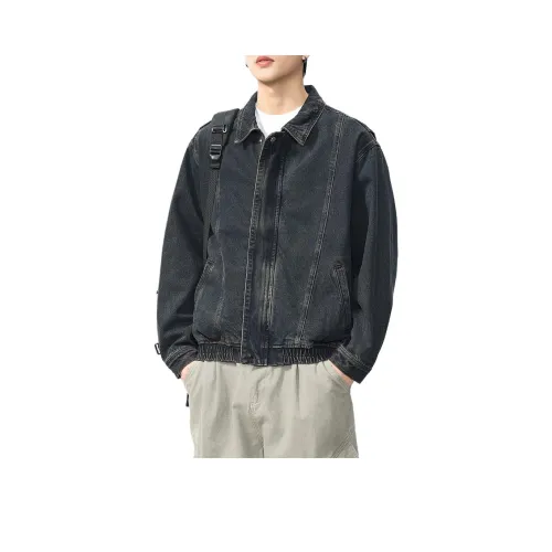 ZENGZHI Denim Jacket Loose Fit Straight Fit Unisex ZENGZHI Деним Куртка Свободного кроя Прямого кроя Унисекс