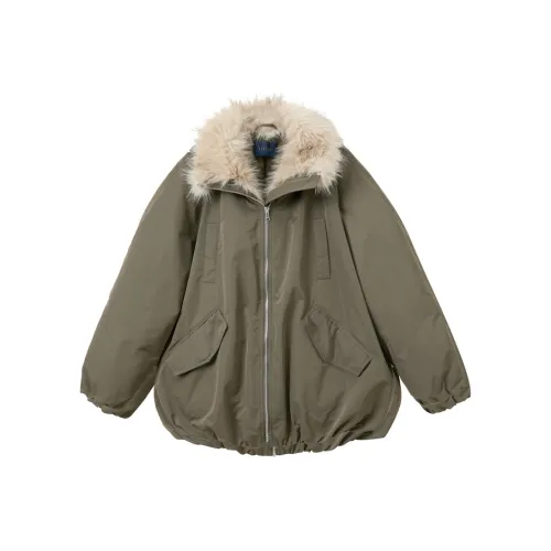 3COLOUR Темно-оливковый Женский Пуховик