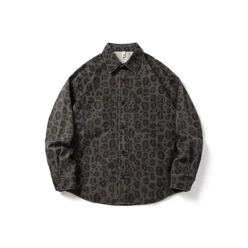 ONENINE34PM Леопардовый принт Мужские Джинсовые куртки