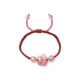 Браслет-шнурок [Розовый, Кошачья лапа, Красная нить]