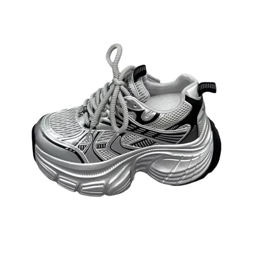 Ronecry Толстая подошва Низкий топ Серебряный Унисекс