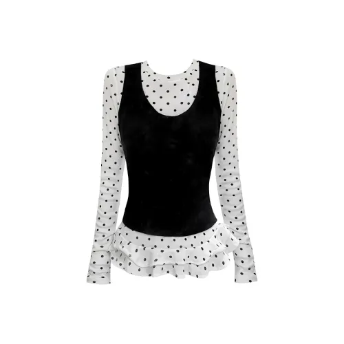 BVODE Жилет с горошком женские рубашка T